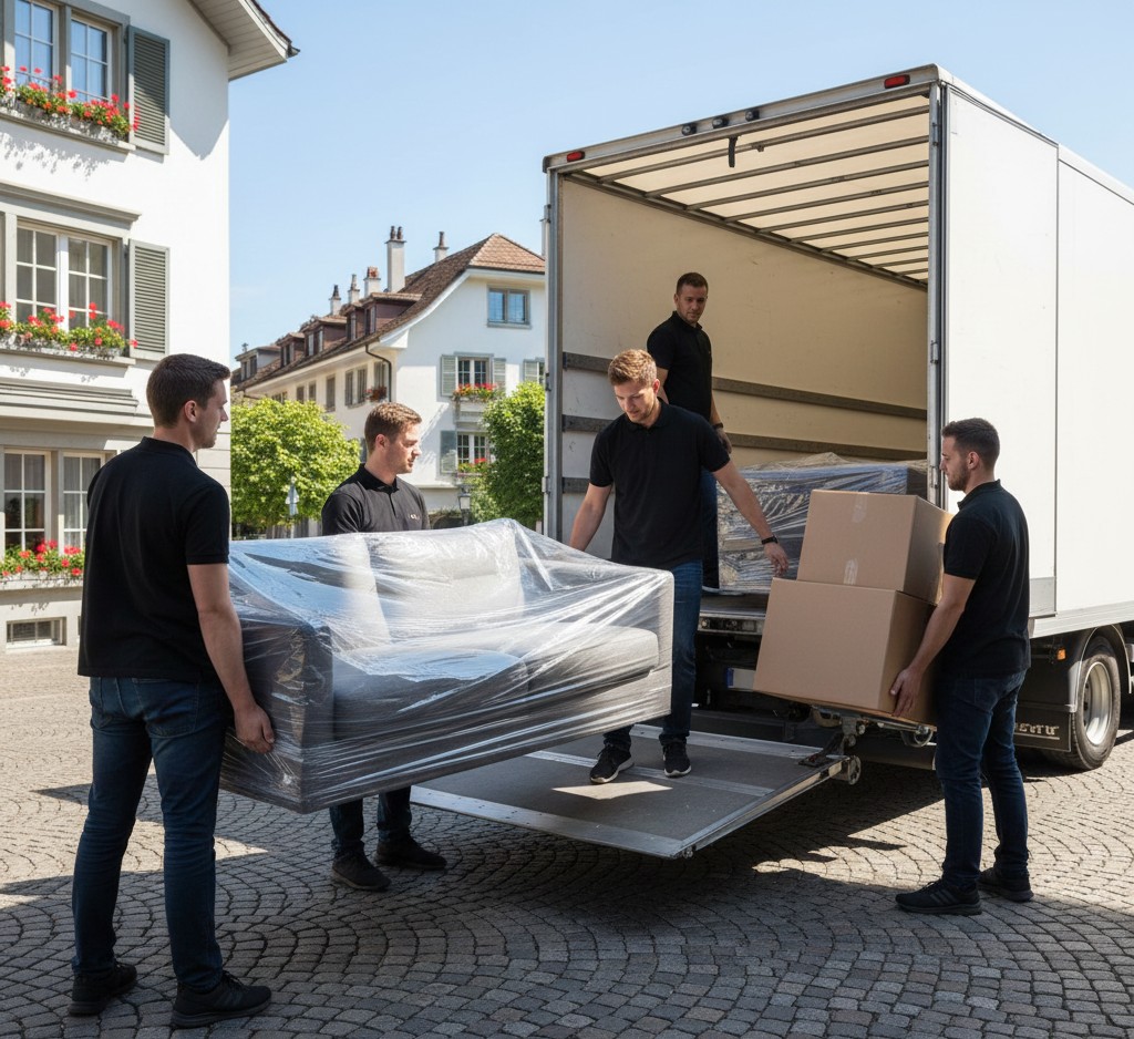 Chargement à Paris pour un déménagement vers Bâle