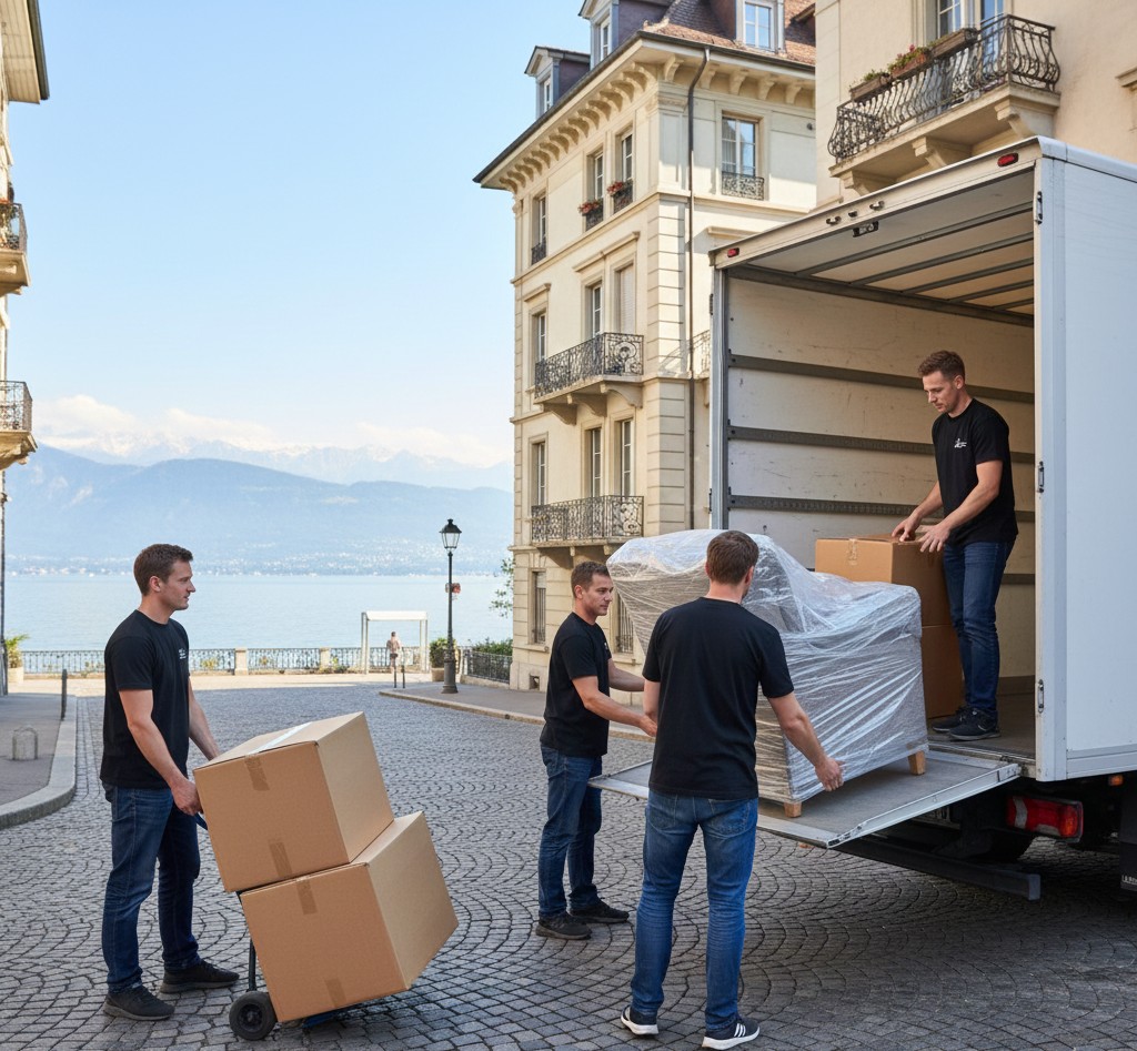 Chargement à Paris pour un déménagement vers Zurich